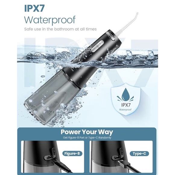 Onlyone Water Dental Flosser, 300ML Portable Oral Irrigator for Teeth, 4 Modes - Picture 5 of 6